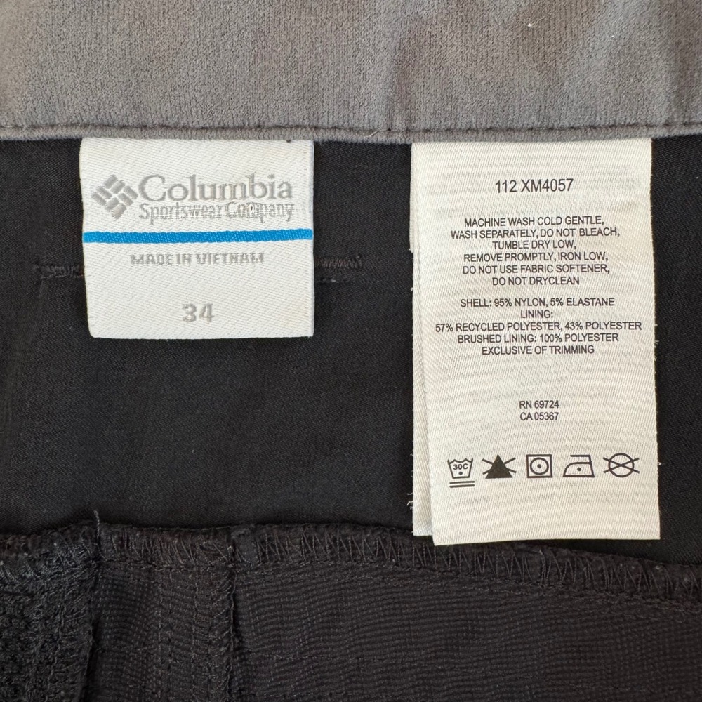 Columbia Omni-Wick 34x10 Black Belted Men's Hiking Cargo Shorts XM4057 - Picture 8 of 8